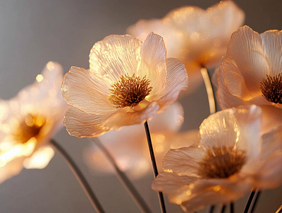 Whispers of Glass — A Bloom Beyond Nature ai art art direction cinematic lightning glass flower