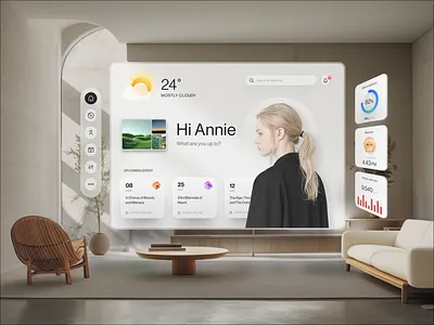Spatial Lifestyle Dashboard app clean design minimal smarthomedashboard spatialdesign ui ui ux