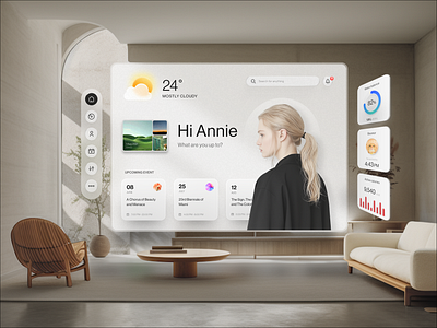 Spatial Lifestyle Dashboard app clean design minimal smarthomedashboard spatialdesign ui ui ux