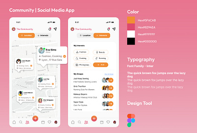 Community Social Media App app design figma mobile socialmedia ui ux