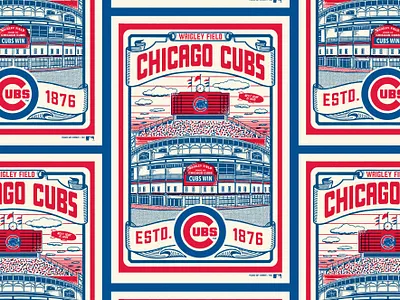 Poster design for Chicago Cubs chicago cubs graphic design handrawn illustration mlb vintage vintage logo vintage poster