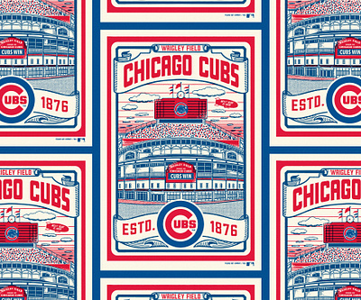 Poster design for Chicago Cubs chicago cubs graphic design handrawn illustration mlb vintage vintage logo vintage poster
