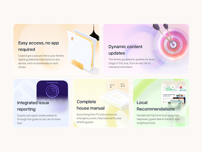 Airbnb Guidebook — Feature Highlights Bento 🏡📱 bento bento section bento section design design figma figma design graphic design illustration product design saas saas design ui uiux ux uxui