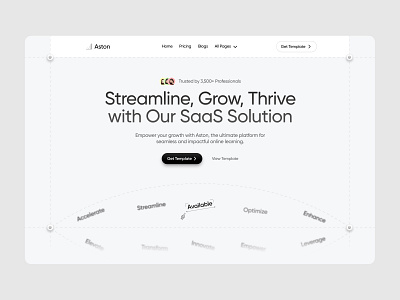 Aston — Clean Hero for SaaS Template 📈✨ design figma figma design hero hero section hero section design main screen saas saas design ui uiux ux uxui web design website website design