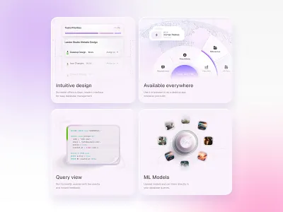 SurrealDB — Modern Database UI Bento 🧠🌐 bento bento design bento section design features figma figma design graphic design saas solutions ui uiux ux uxui web design website website design