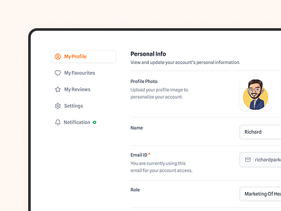 My Profile | Personal Info Settings Page accountsettings app appdesign dashboarddesign design designsystem figmadesign formdesign profilemanagement settingspage ui userprofileui ux webappdesign website