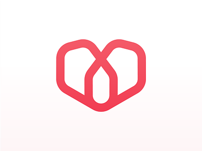 Love and Home logo heart home logo logo design logo mark love red