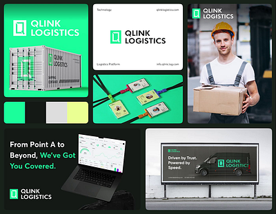 Qlink Logistics - Branding Design ad design app branding cargo container design graphic design identity illustration logistic brand logo logo design morden logo transportaion logo ui uiux vector vehicle courier company web design webapp