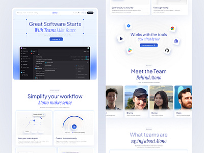 Atono — SaaS Landing Page Redesign ✨ bento bento design design figma figma design illustration landing page light saas saas design ui uiux ux uxui web design webdesign website website design