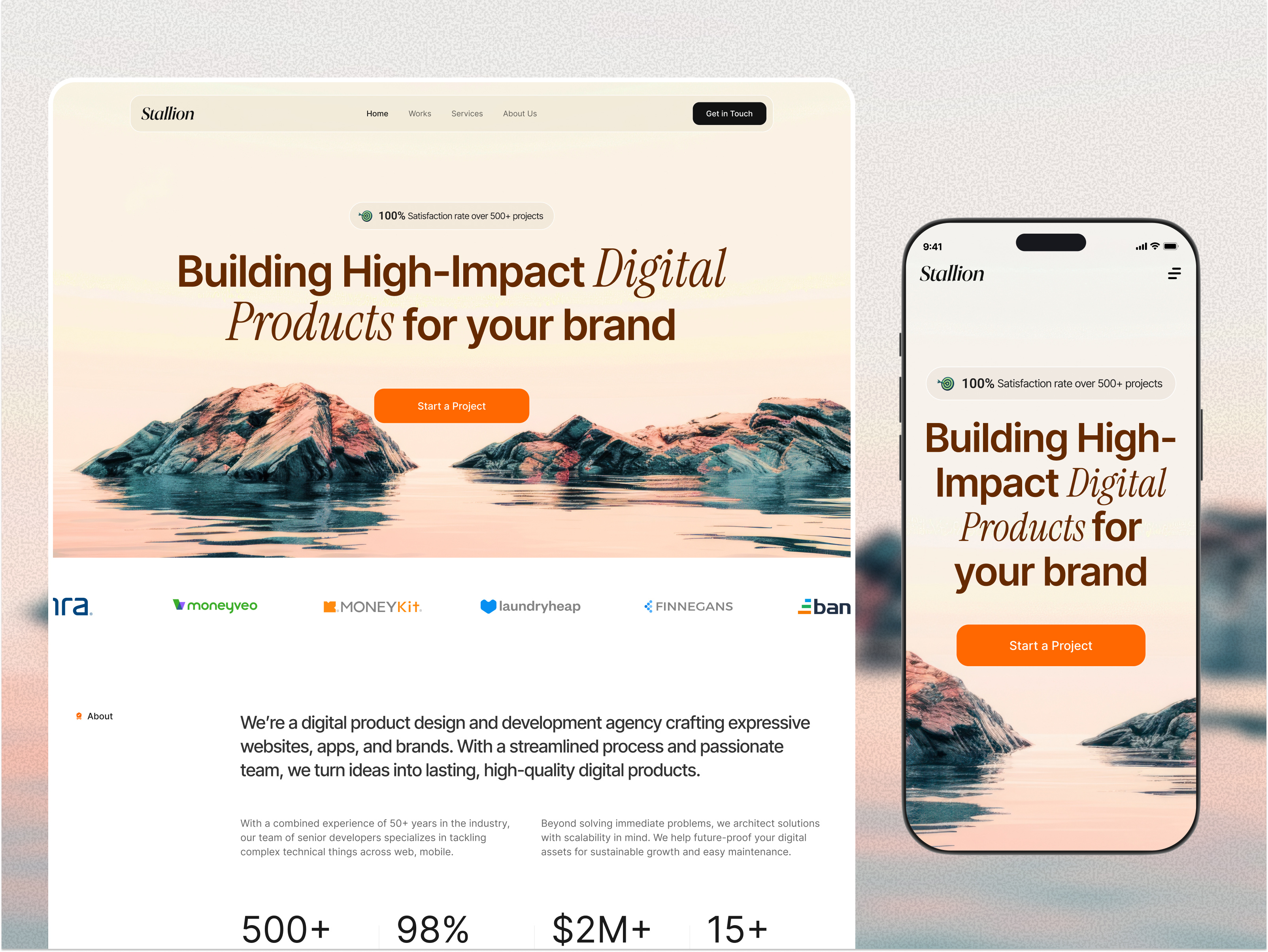 Digital solutions agency website design product service startup ui ux web website