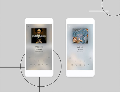 Microsoft Fluent Design Music Player Concept Minimal UI graphic design ui