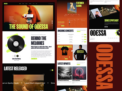 ODESSA agency branding landing page music music landing page ui ux vexo lab agency website design