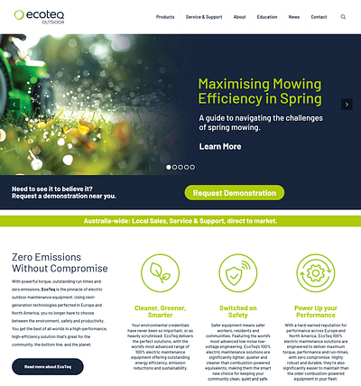 Ecoteq outdoor website landingpagedesign
