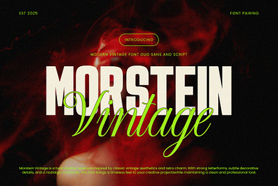Morstein Vintage A Modern Font Duo bold serif classic font elegant font handwritten script modern vintage font retro font script and serif font vintage font duo