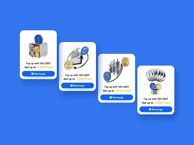 Blockchain Recharge 3D Vision design illustration ui