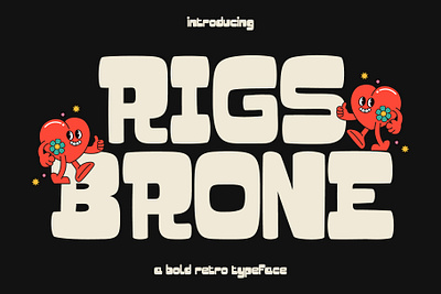 Rigs Brone A Bold Retro Typeface bold display font display typeface groovy font nostalgic typeface poster font retro branding retro font stylish vintage font vintage font