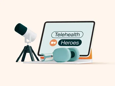 Telehealth Heroes Podcast 3d application design illustration telemedicine