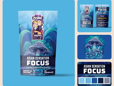 Mushroom Pouch Packaging design activity cbd focus food fruit mushroom packaging pouch pouch design relax thc