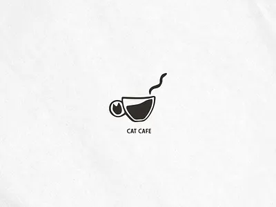 Cat Cafe Logo branding cafe cat dribbbleweeklywarmup logo