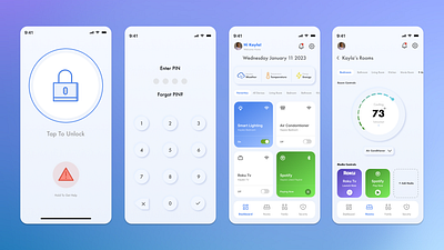 Smart Home Application app design figma mobile smart home ui ux