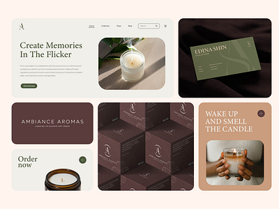 Candles Store Branding & Packaging brand brand identity branding candle candle packaging commerce design gift graphic design identity illustration logo marketing match box packaging packaging design ui website winter