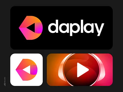 Daplay - Media Logo | Play Logo | Entertainment Logo | Film Logo branding futuristic gradient logo icon logo logo design logo mark logos maxoint media logo modern music logo new logo play play button play icon play logo startup vector video logo