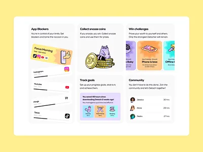 Detach Bento bento bentobox branding colorful icon illustration ui webdesign website