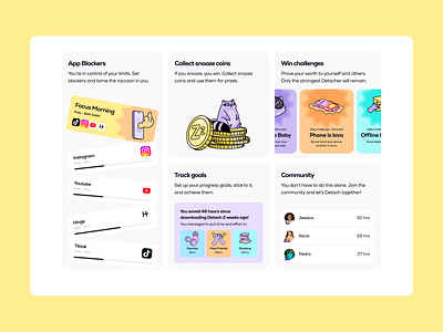 Detach Bento bento bentobox branding colorful icon illustration ui webdesign website
