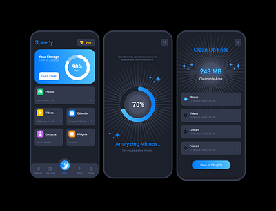 Speedy clean storage app branding design flat graphic design illustration logo minimal ui ux