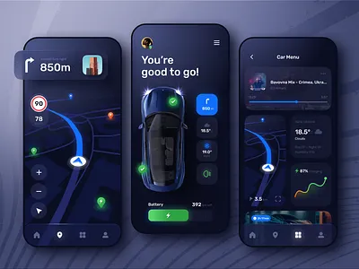 Electric Car - Mobile App app app design auto automobile automotive car car app cars mobile app mobile app design mobile design mobile ui vehicle