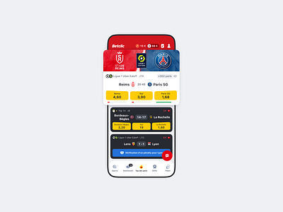 Discover our revamped sports betting app bet betclic betting branding football french graphic design home match odd paris product soccer sport team ui