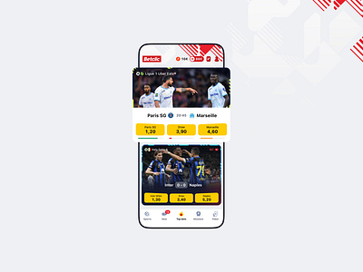 Discover our revamped sports betting app bet betclic betting branding football french graphic design home match odd paris product soccer sport team ui
