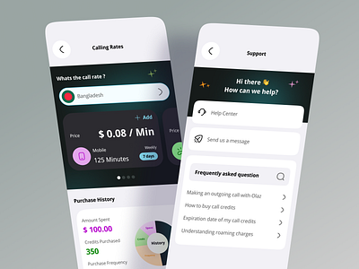 VoIP App Design 03 app design app designer app uiux buy credits call app calling app clean app design hybrid app design international calling app mobile app mobile app design modern app design react app design ui design uiroll uiux voip voip app design voip complete app design