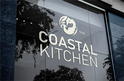 Restaurant Branding Design- Coastal Kitchen animation billboard branding design elegant graphic design identity logo logo creation logo design minimal mockup motion graphics poster print seafood signage signge simple visual identity