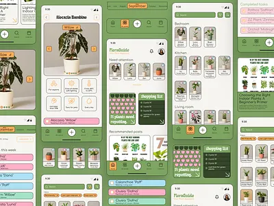 Plant app | Mobile App Design app branding brutalism brutalism app concept design design eco plants app figma graphic design home houseplants iosapp mobile app mobile ui my plant nature app neo brutalism plant app shopping list typography