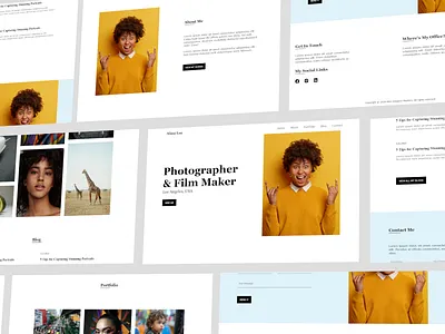 Photographer portfolio website design template photographer portfolio template ui ux web design