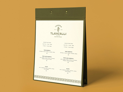 Taqueria Tlaxcali Menu Design branding desert design dining graphic design illustration menu menu design menu designer packaging print print design restaurant retro taco tacos taqueria typography vintage