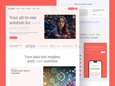 AI All in one Solution Landing Page 2026 ai design graphic design header section landingpage modern new orange solution ui uiux ux web website