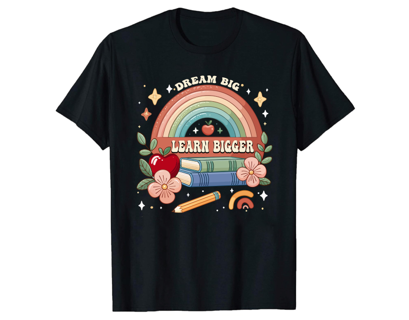 Trendy Back To School T-shirt Design T-Shirt Design 100 days of school back to school back to school vibes book vector bundle design bundle work fashion flowers graphic work kids wear streetwear design t shirt design trendy work usa