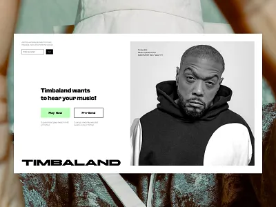 Promotional page - Timbaland music music promotion promotional page timbaland ui uiux design user interface