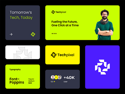 Tech Pixel - Futuristic Logo , Tech Logo , Brand Identity brand identity branding futuristic logo graphic design icon icons identity illustration logodesign logotype mark sci fi tech logo technology typography vector