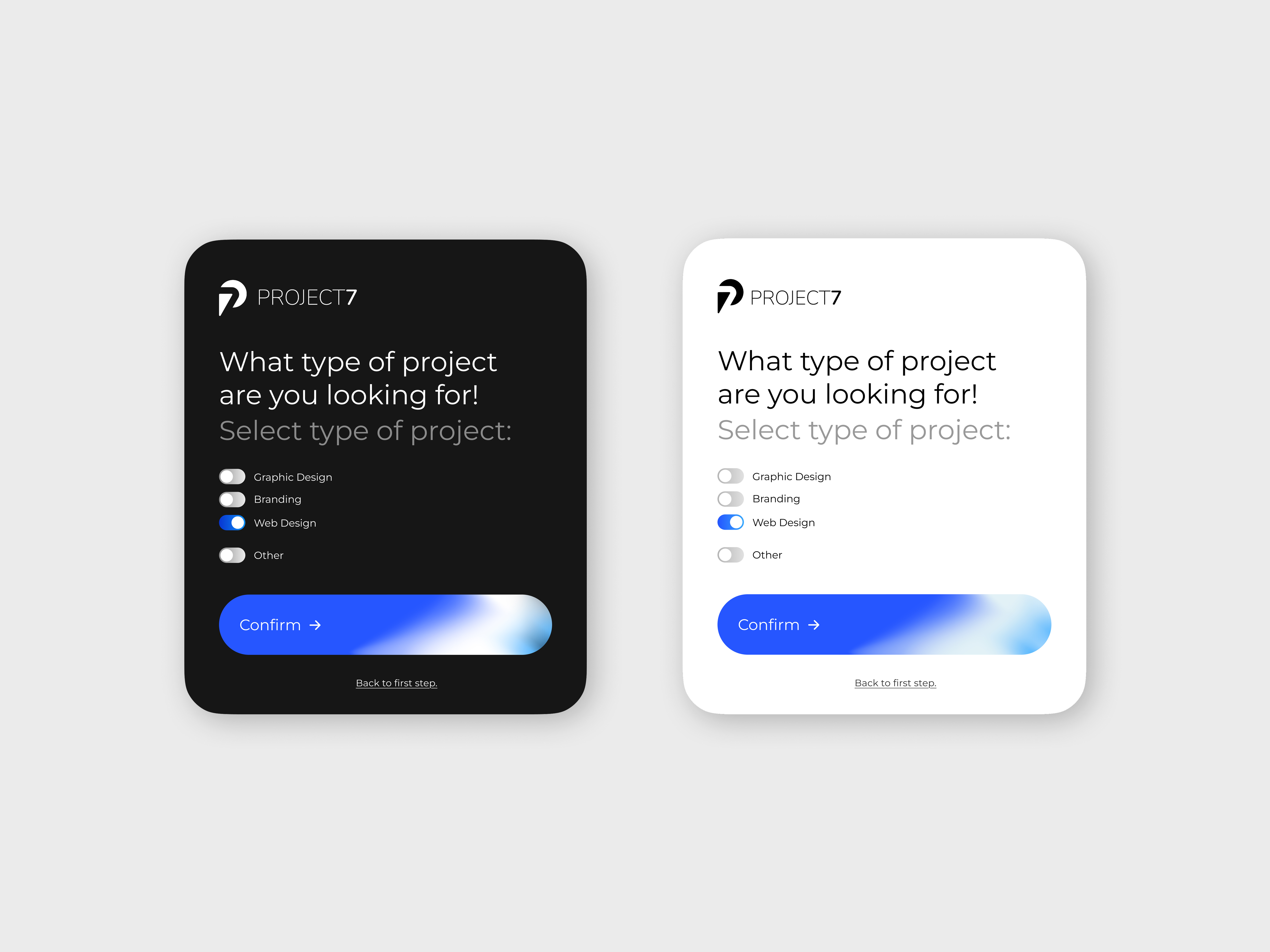 Selection Card - Dark/Light - UI Design ui