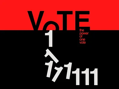 Vote - Power of One Poster abstract concept civic engagement digital poster election campaign empowerment art graphic layout human rights minimalist style modern design political art political poster poster power print design propaganda design public awareness social message strong message typography art vote graphic