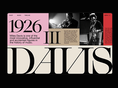 Miles Davis Editorial Tribute art direction artist tribute creative layout cultural icon editorial design editorial tribute graphic design historical context iconic figure jazz music magazine layout miles davis modern design music history music publication print media sophisticated style typography visual biography