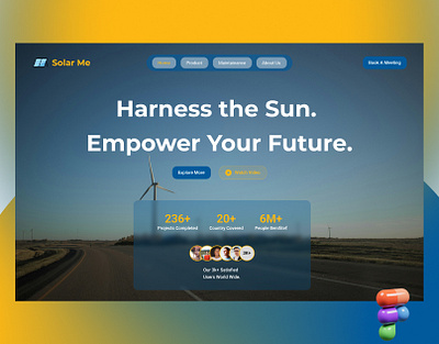 Solar Energy UI/UX Landing Page energy green energy landing page landing page design renuable energy solar solar power ui uiux user experience user interface ux web design web ui website design