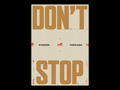 PUSHING FORWARD /509 clean design modern poster print simple type typography