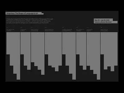 Art Exhibition Digital Interface abstract visuals art exhibition art gallery content presentation cultural event digital interface event promotion event website exhibition gallery information display modern design responsive design timeline display ui design user interface ux design web layout