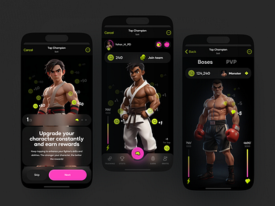 Tap Champion Telegram Mini App (TMA) 3d app clean design game design mmorpg tap game telegram mini app tma ui ux