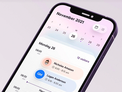 Mobile Calendar App UI Design app design app screen calendar app date picker digital planner event management information architecture mobile experience mobile ui modern application personal organizer productivity tool scheduling interface time management ui design user flow user interface ux design visitor management
