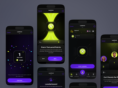 LedoWorld Telegram Mini App (TMA) app design creative app crypto dark mode farm game homescreen leaderboard mini app telegram app ui ux